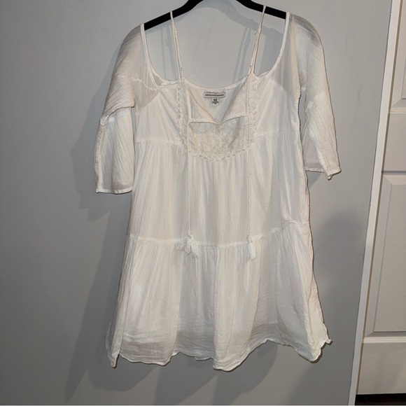 American Eagle Outfitters Tops - American Eagle Peasant Blouse Crochet White Xs Boho Cottagecore Prairie Gauze